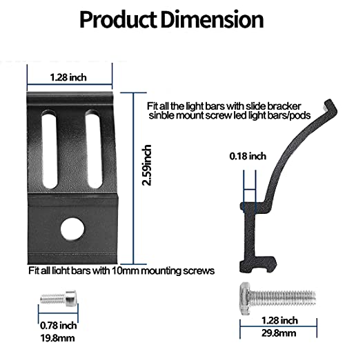Slide Mounting Bracket LED Bar Base Mounting Brackets Universal Adjustable Side Bracket Kit for Most Work Lights Pod Lights from 4 inch up to 52 inch (Pack of 2) - size: Light Bar Adjust Bracket-Double
