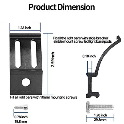 Slide Mounting Bracket LED Bar Base Mounting Brackets Universal Adjustable Side Bracket Kit for Most Work Lights Pod Lights from 4 inch up to 52 inch (Pack of 2) - size: Light Bar Adjust Bracket-Double
