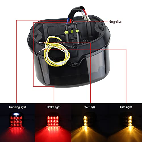 Black Yellow turn signal LED Tail Light Upgrade HD Tail Lights Assemblies for Harley Dyna Road King Electra Glide Street Bob Touring, harley davidson parts led lights for motorcycles - color: Yellow turn signal