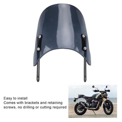 Motorcycle, Wind Deflector PMMA Panel Front Wind Deflector with Mount Bracket for Scrambler 400X 2023-2024, for Speed 400 2023-2024, for Street Scrambler 900 - size: Grey