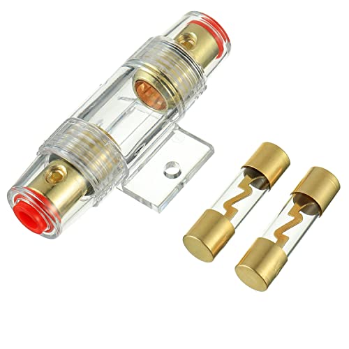 BOJACK 4-8 Gauge AWG in-line 40A AGU Fuse Holder with 40 Amp AGU Fuses for Car Audio, Alarm, Amplifier, Compressors, Waterproof Inline Fuse Holders (40A) - size: 40A