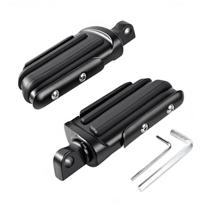 Motorcycle Mini Floorboards Foot Pegs Mattle Black - Compatible with Harley Touring Road King Street Glide Softail Dyna Sportster XL883 XL1200 - Wide Male Mount Footrests Pedals - color: Matte Black#4