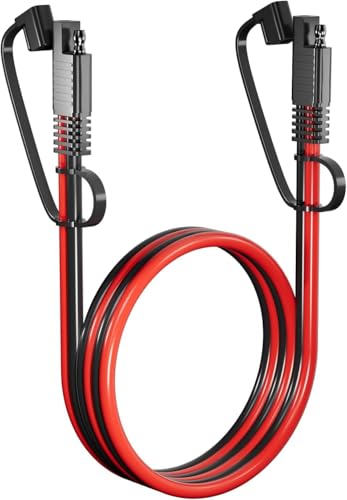 SAE Extension Cable 14AWG, Heavy Duty SAE to SAE Extension Cord with Waterproof Cap, 12V/24V DC Power Cable for Solar Panel, Car Battery Charger, RV, Truck, Boat, Power Inverter (6.6FT) - color: 6.6FT