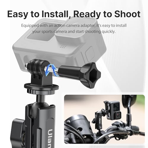 ULANZI Goquick Bicycle Bracket for Action Camera 360°Motorcycle Camera Mount for Bike Holder Handlebar Mount w Adpter for Hero Action Cameras Φ8~35mm