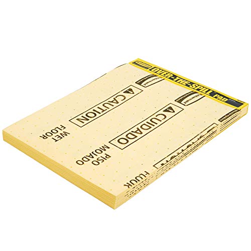 Rubbermaid Commercial Products, Over the Spill Pad, Absorbent Mat Pads for Residential/Commercial/Restaurant/Office/Facility Use, Fast at Absorbing Water/Oil/Beverages, Yellow - size: Pad 16" x 12-3/5", style: Tablet