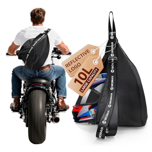 Moman Motorcycle Helmet Backpack, B1 Reflective Multifunctional Motorbike Helmet Bag Large Capacity Helmet Storage Shoulder Bag for Travel Riding Cycling