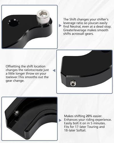 EZ Shift Neutral Gear Assist Bracket for Harley M8 2018-2025 Touring 2018-2025 Softail Breakout Motorcycle Black - color: Black N