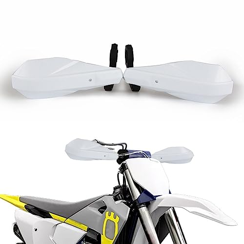 AnXin Motorcycle Handguards 7/8" and 1 1/8" Hand Guard Handlebar Protection Universal for TX125 FE 701/SM 501/S 450 350/S 250 TE 150 250/i 300/i FC 250 350 450 Dirt Pit Bike ATV White - color: white