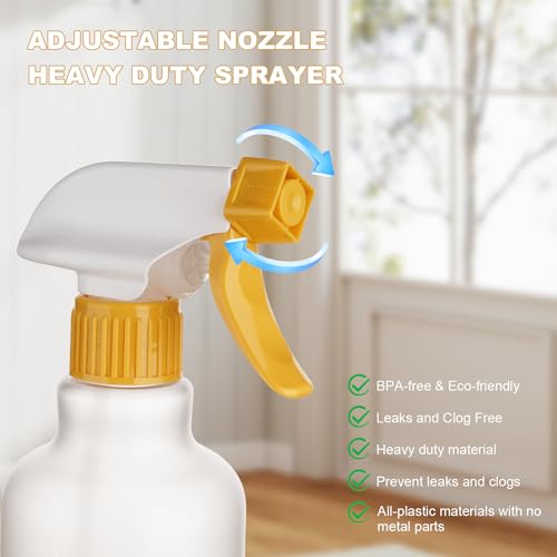 Spray Bottles Plastic Spray Bottle for Hair Mist/Stream Heavy Duty Empty Spray Bottles for Cleaning Solutions, Plants, Cooking (16.9oz-Yellow) - color: 16.9oz-Yellow