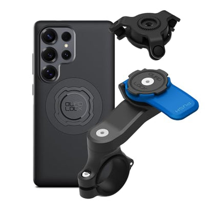 Quad Lock Motorcycle Handlebar Mount Kit with Vibration Dampener and MAG Phone Case for Samsung Galaxy S25 Ultra - size: Galaxy S25 Ultra