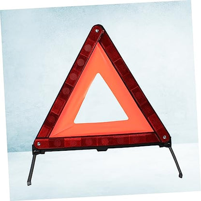 OUNONA 1pc Triangle Road Sign Auto Warning Device Car Warning Triangle Roadside Caution Vehicle Reflectors Triangle Dot Safety Emergency Triangles Reflective Warning Sign Red - size: 43.50X37.00X0.50CM