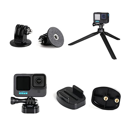 HSU Basic Adapter Grab Bag for GoPro - 13pcs Kit Including Quick Release Buckle, J-Hook Buckle, 3-Way Pivot Arms, Tripod Mount, Curved Extension Arm and Thumbscrews