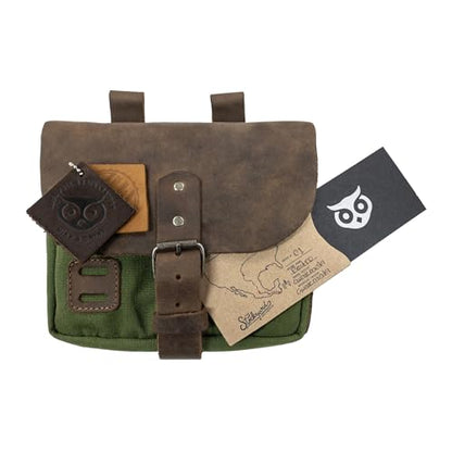 Hide & Drink, Survival Camping Pouch, Belt Loop, Rustic and Handy Tool Bag, Weather Resistant Outdoor Accessories, Traveling Essentials, Waxed Canvas, Handmade - color: Olive