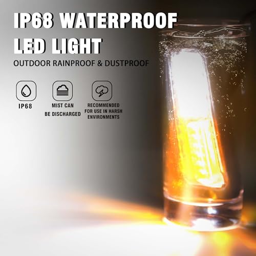 WINECO 8PCS LED Strobe Lights 12V Sync Feature Amber White 12LED Emergency Hazard Warning Lights with Strobe Controller for Trucks Vehicles ATV RV Cars Van - color: AMBER/WHITE