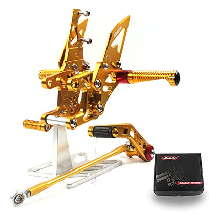 Arashi Version 2.0 Adjustable Rearsets for Honda CBR1000RR 2012-2017 SP include non-ABS, Gold - color: Gold, size: CBR1000RR 2012-2017 SP include non-ABS