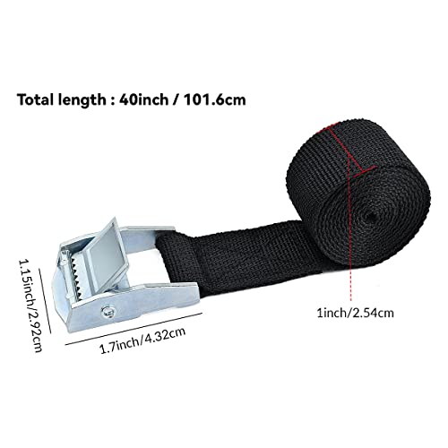 2PCS Lashing Straps with Buckles Adjustable, Up to 600lbs,Tie Down Straps for Motorcycle, Cargo, Trucks,Trailer,Luggage (1" x 3.3') - size: 1" x 3.3'
