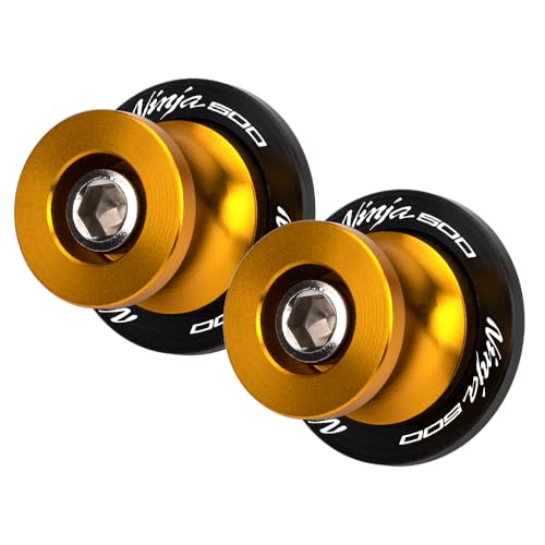 M8 Motorcycle Rear Swingarm Bobbins For Ninja 500 2024 Swingarm Spools Protectors Spool Sliders CNC Aluminum ninja 500 Accessories (Gold) - color: Gold