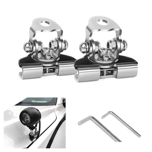 ijuicy 2 PCS Led Light Bar Mounting Brackets, Adjustable Hood Led Work Light Mount Bracket, Off Road Accessories, Ditch Light Brackets for Off Road Truck (Silver) - color: Silver