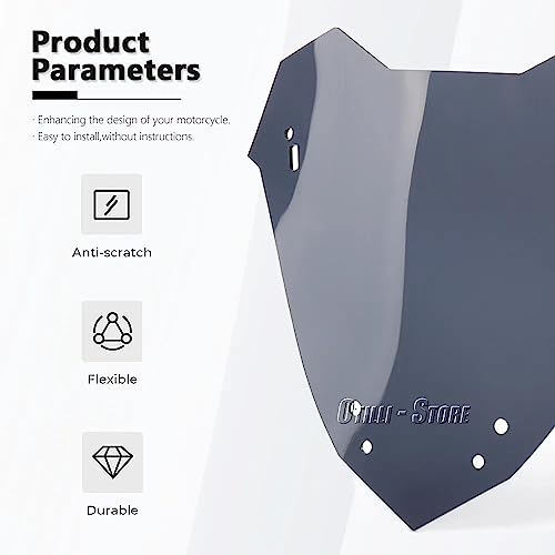 Motorcycle Windscreen Acrylic Windshield Front Fairing Baffle Wind Deflectors for Yamaha X-MAX 300 2023 X-Max 250 X-Max 125 2023,Smoky Blue