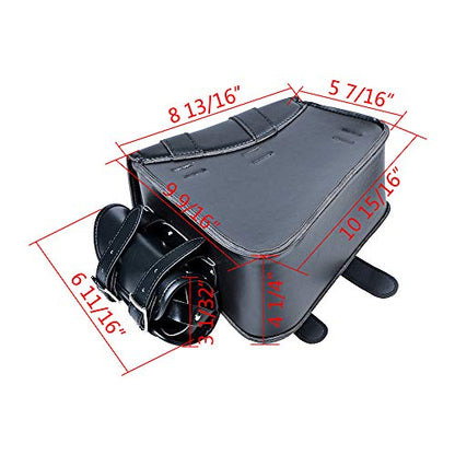Motorcycle Black Left Side Solo Swing Arm Bag Saddlebag Compatible with Harley Sportster XL 883 1200 48 72 - size: Left Side with Side Storage