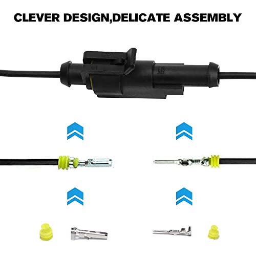 1 Pin Connector Waterproof Connector Plug,Male and Female Way Wire Suitable for car Truck, Boat and Other Wire Connection 10 Pack - size: 1 PIN