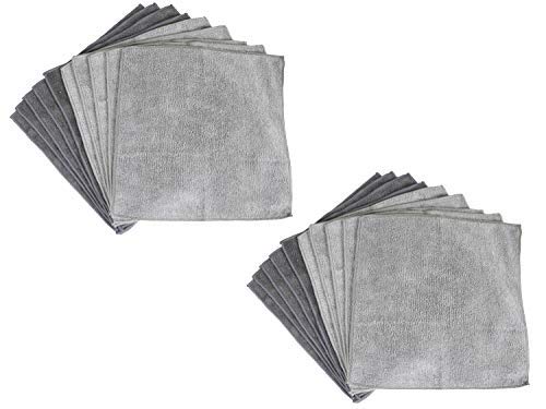 Microfiber Cleaning Cloths, Attract Dust Like a Magnet, Use Wet or Dry, Ultra Soft and Absorbent, Non-Abrasive, Streak Free, Reusable, Machine Wash, Gray, 20 Pack - color: Gray Microfiber Cloths, size: 20 Pack