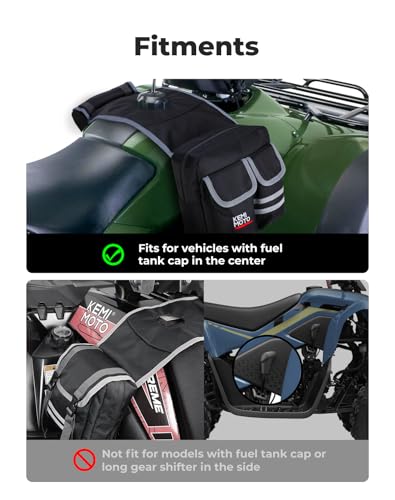 KEMIMOTO ATV Tank Bag Water-resistant Warm Cooler All Terrain Vehicles Accessories Motorcycle Saddle Bag Compatible with Sportsman Scrambler FourTrax Grizzly Snowmobile Bicycle, Black - color: Black
