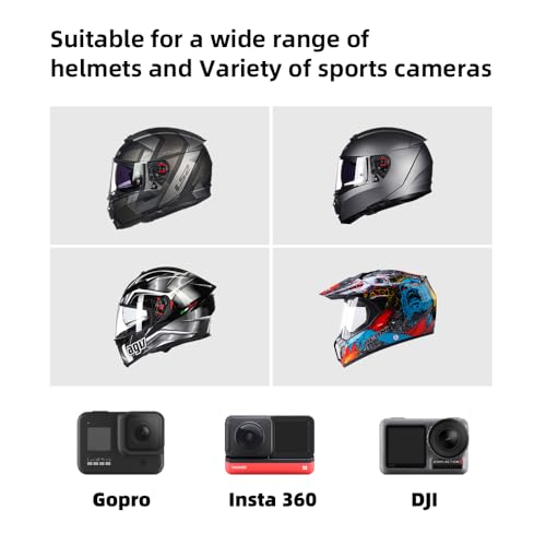 Adjustable Motorcycle Helmet Chin Strap Mount Compatible with GoPro Hero 13/12/11/10/9/8, DJI Action 5 Pro/4/3, AKASO and More (GY-01)