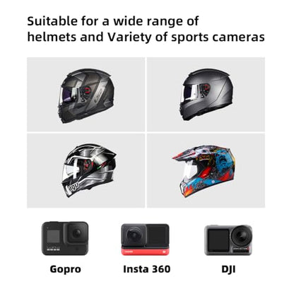 Adjustable Motorcycle Helmet Chin Strap Mount Compatible with GoPro Hero 13/12/11/10/9/8, DJI Action 5 Pro/4/3, AKASO and More (GY-01)