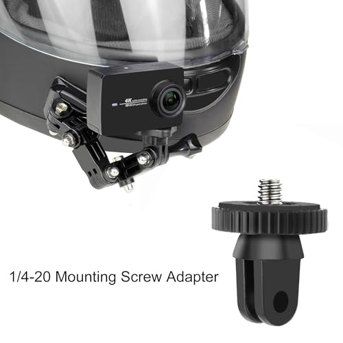 SOONSUN Motorcycle Helmet Chin Mount Kits for GoPro Hero 13 12 11 10 9 8 7 6 5 4 Hero Session, AKASO, SJCAM, Osmo Action Camera – Includes Adhesive Pads Flat Curved J-Hook Mount