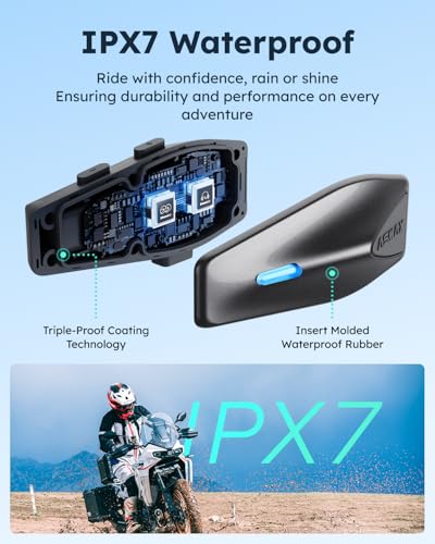 ASMAX S1 Motorcycle Bluetooth Headset with Smart Voice Control, Mesh Helmet Communication Systems, Noise Cancellation/Waterproof/FM Radio/FOTA Update/EQ Modes, 8 Riders Intercom Fit for ATV, 2 Pack - color: Gray-2 Pack