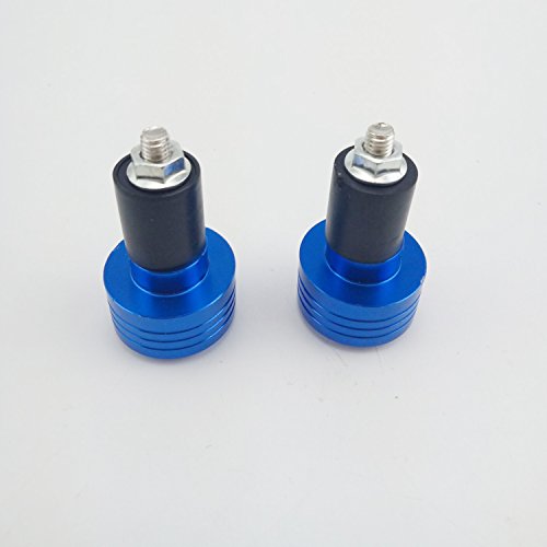 Motorcycle Handlebar Ends,7/8'' Handle Bar Slider Caps Weight Plugs CNC Aluminum (Blue) - color: Blue