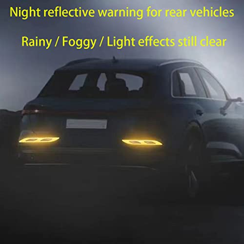 2 PCS Car Strong Reflective Stripe Stickers,Reflective Safety Warning Stripe Stickers for Car,Truck,Motorcycle(Yellow) - color: Yellow