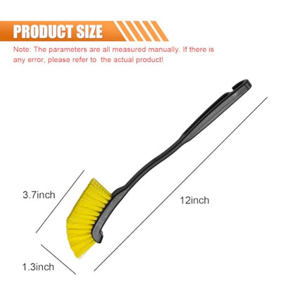 Craedli Car Wheel Cleaning Brush, 12 Inch Hard Bristle Tire Crevice Scrub Brush Automotive Detailing Tool, Multifunctional Long Handle Tire Cleaner Car Wash Brush for Home & Hard to Reach Areas(2PCS) - size: 2PCS