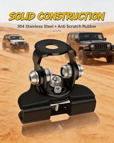 Led Light Bar Mounting Brackets No Drill Adjustable Ditch Light Brackets | 2PCS 304 Stainless Steel A Pillar Light Mount Fog Light Brackets Mount Hood Mount Light Anti-Scratch for Truck Offroad - color: 2PCS LED Light Bar Mounting Brackets