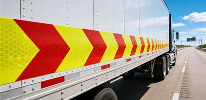 AISEY 2 Inch x 30 Feet Red Yellow Reflective Safety Tape, Honeycomb Prismatic Conspicuity Tape for Trucks, Trailers, Vehicles, Road Barriers - size: 2" X 30FT