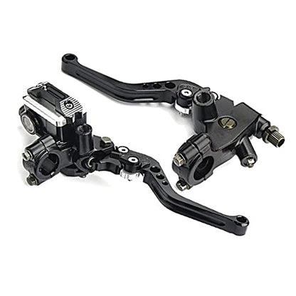 Universal 7/8" 22mm Motorcycle Brake Lever Handlebar Brake Master Cylinder Clutch Levers Set Compatible with Harley Honda Kawasaki Suzuki Yamaha Motorbike Brake Lever(Black) - color: Black