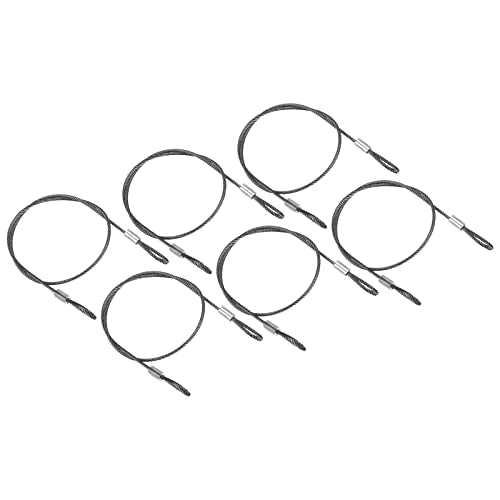 PATIKIL 16 Inch Safety Security Cable Wire, 6 Pack Stainless Steel 40cmx2mm Stage Lights Rope with Double Loop for DJ Lighting Luggage Lock - size: 40cmx2mm
