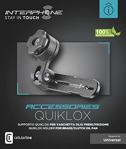 Interphone, Brake Mount, Indicated for Scooters or Motorbikes with No Space on The Handlebars, Bracket Suitable for Any Brake Fluid Reservoir - style: Clutch Fuel Cap