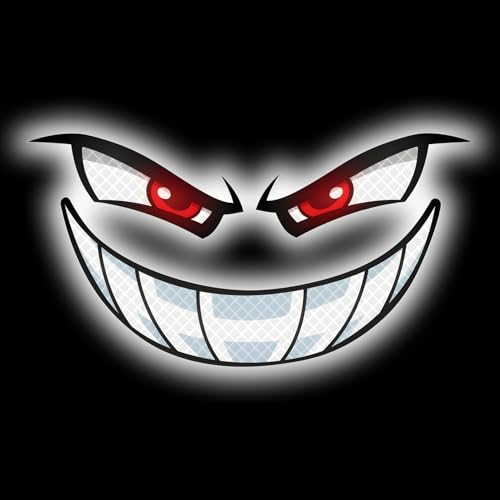 Car Reflective Devil Eyes Sticker Decal, Devil Smile Auto Safety Warning Sticker, Waterproof Self-Adhesive Evil Grin Eyes Sticker for Cars, Motorcycles, Trucks, Laptops, Windows (Style 1) - color: Style 1