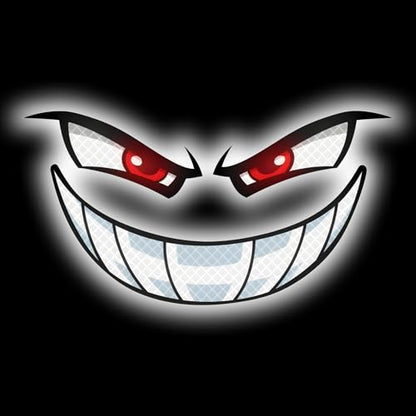 Car Reflective Devil Eyes Sticker Decal, Devil Smile Auto Safety Warning Sticker, Waterproof Self-Adhesive Evil Grin Eyes Sticker for Cars, Motorcycles, Trucks, Laptops, Windows (Style 1) - color: Style 1