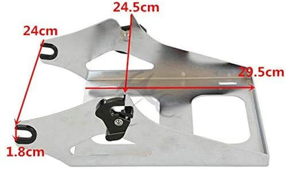 TCT-MOTORPARTS Vivid Black Chopped Tour Luggage Trunk Backrest Mounting Rack Fit for Harley 2014-2025 Touring Road Glide Street Glide Special Road King Electra Glide - color: Gloss Black Chopped Trunk+Chrome Rack#1