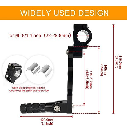 Xitomer 22-28mm Highway Peg Mounts Adjustable Footpeg Kit Long Angled, Rider Adjustable Highway Peg Mount Kit Engine Guards Crash Bars Footrest Mounting Brackets Arms - size: 165mm