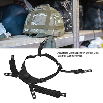 Helmet Chin Strap for Fast MICH Wendy Helmet, 4 Points Tactical Helmet Accessories Retention System Chin Strap, Helmet General Suspension Lanyard with 4 Sets of Fastening Screws - color: Black