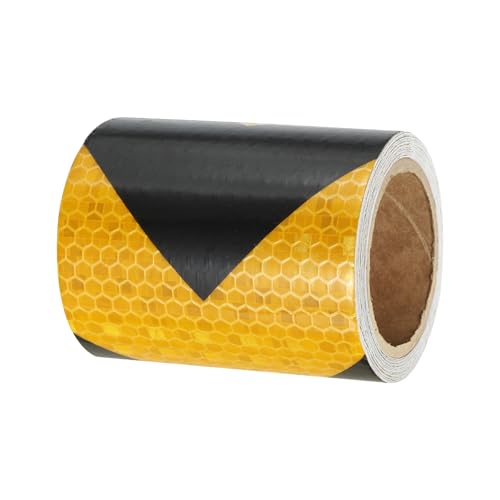 PATIKIL Reflective Tape, 1 Roll 3 Inch x 10 Ft Waterproof Self Adhesive High Visibility Caution Warning Safety Tape Reflector for Trucks Trailers Cars, Arrow Yellow Black - color: Yellow Black, size: 3 IN x 10 FT