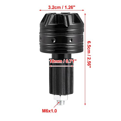 X AUTOHAUX 1 Pair Universal 18mm Handlebar End Caps Plug Bar End Aluminum Alloy for Motorcycle Black - color: Black