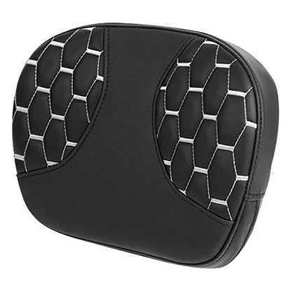 C.C. RIDER Sissy Bar Backrest Pad Fit For Harley Touring Road King Road Glide 1997-2022 CVO Street Glide Ultra Classic - color: Grey Stitching, size: Style C