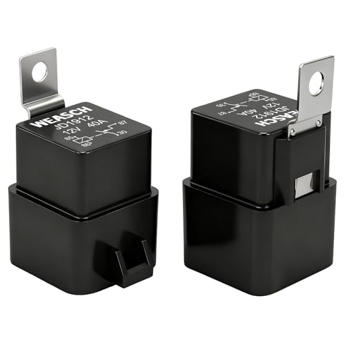 Waterproof Relay Kit, 12V 40A, 4 Pin SPST, Heavy Duty 14 AWG Tinned Copper Wires Automotive Relay and Harness Set for Automotive Car Marine Boat - size: 12V 4Pin