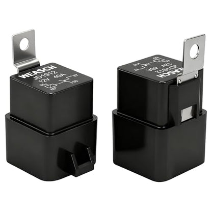 Waterproof Relay Kit, 12V 40A, 4 Pin SPST, Heavy Duty 14 AWG Tinned Copper Wires Automotive Relay and Harness Set for Automotive Car Marine Boat - size: 12V 4Pin