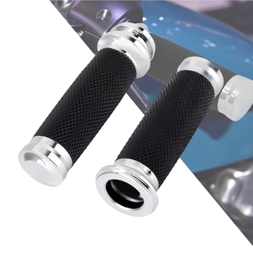 1" Electronic Throttle Defiance Handlebar Grips 25mm Hand Grips Fit for Harley Touring Street Glide Road King Road Glide Electra Glide - color: #2 Chrome
